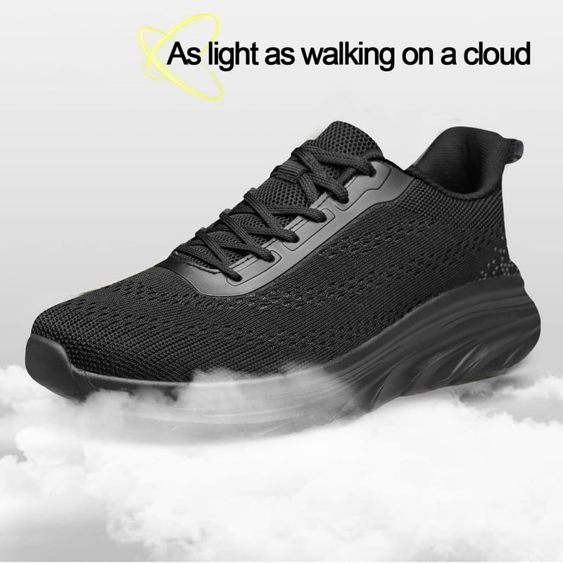 YHOON Men Walking Shoes Lightweight Breathable Running Tennis Sneakers Athletic Gym Workout Training Slip on Shoes All Black Size 11