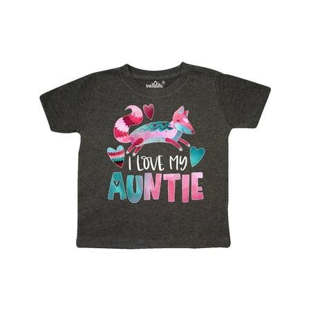 

Inktastic I Love My Auntie Pink and Blue Fox with Hearts Gift Toddler Boy or Toddler Girl T-Shirt