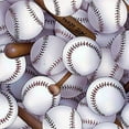 thumbnail image 2 of Cotton Sports Collection Baseball Ball Bat All Star Homerun Sport Elizabeth Studios Cotton Fabric Print by the Yard (112WHITE), 2 of 2