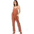 thumbnail image 2 of Double Zero Women's Juniors Drop Crotch Maternity Harem Cropped Jumpsuit (Clay, Large), 2 of 3