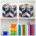 thumbnail image 6 of Yayeee Canvas Storage Basket with Handles for Shelves Fabric Bins Closet Organizer, Blue Geometric, 6 of 8