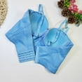 thumbnail image 4 of Mrat Women's Push up Wireless Bra Women's Corset Fishbone Bra Sequin Bead Hanging Strap Cropped Tops Party Clubwear S-290 Light Blue XL, 4 of 7