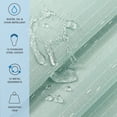 thumbnail image 2 of Host & Home Raindrop Stripe Shower Curtain Set, 72x72, with 12 Metal Rolling Rings, Weighted Hem, Rust-Proof Grommets, 100% Polyester Yarn, Green, 2 of 5