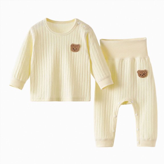 UAYOTSE Boys Long Sleeve Two Piece Sleepwear Outfit, Stylish Pattern Loungewear for Active Toddler Boys Size 18-24 Months