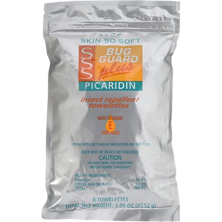 Avon Skin So Soft Bug Guard Plus Picaridin 8 Towelettes
