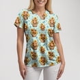 thumbnail image 4 of HCNTES Womens Animals Printed Nurse Uniforms Scrub Tops for Women, Short Sleeve V Neck Scrub Shirt with Pockets(Light Green,M), 4 of 8