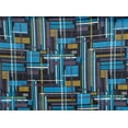 thumbnail image 2 of Zelouf Twiggy Sweater Knit Print  , Sewing, DIY, Crafts Fabric by the Yard, 940 Blk/teal, 10 Yard, 2 of 2