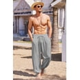 thumbnail image 2 of COOFANDY Men's Cotton Linen Pants Casual Yoga Harem Pants Beach Baggy Hippie Boho Pants, 2 of 6