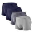 thumbnail image 1 of Posijego Mens Boxer Briefs 4 Pack Underwear for Men Solid Color Soft Breathable Seamless Underpants, 1 of 2