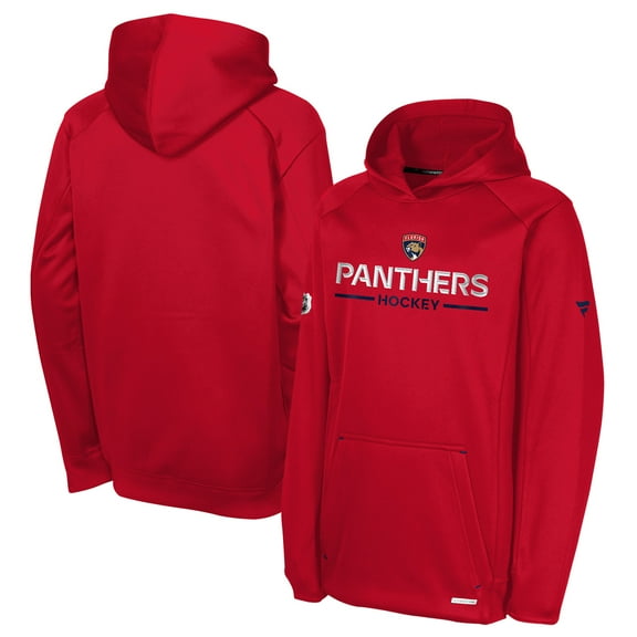 Youth Fanatics Red Florida Panthers Authentic Pro Rink Raglan Hoodie