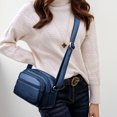 thumbnail image 4 of Bolso de viaje para mujer Bolso bandolera de PU informal Bolso cuadrado pequeño elegante (Azul), 4 of 5