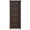 thumbnail image 2 of Amherst 30 inch Wide Solid Wood Transitional 5 Shelf Bookcase in Russet Brown, 2 of 8