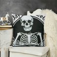 thumbnail image 2 of Motivational Quotes Have The Day You Deserve Funny Peace Sign Skeleton Throw Pillow Cover Pillowcase for Couch Bed Sofa,Skull Lover Gifts, 2 of 5