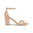 thumbnail image 3 of BLISSFUL STEP Women's Ankle Strap High Block Heels Sandals Nude 6.5, 3 of 7