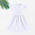 thumbnail image 4 of TIREOW Girls Summer Dresses Ruffle Short Sleeve Dresses Solid Color Crewneck A Line Casual Sleepwear Dress, 4 of 9
