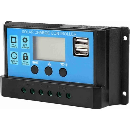 

ZAGHNRENJ 60A/50A/40A/30A/20A/10A PWM Controller Auto Solar Charge Controller 12V 24V Adjustable Speed Regulator Generator(50A) ABH-085