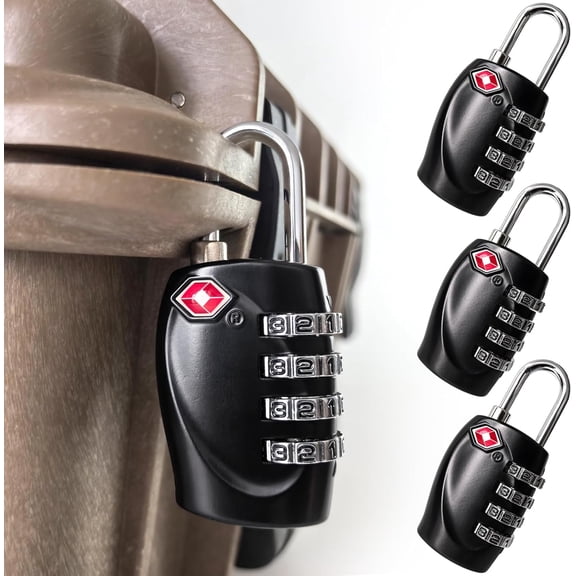 ABCISI 4 Pack TSA Approved Gun Case Locks for Pistol Cases, 4 Digits Travel Locks Combo Padlocks for Small Hard Case, Carrying Cases, Combination TSA Locks for Gym Lockers,Luggage,Cabinets,Backpacks