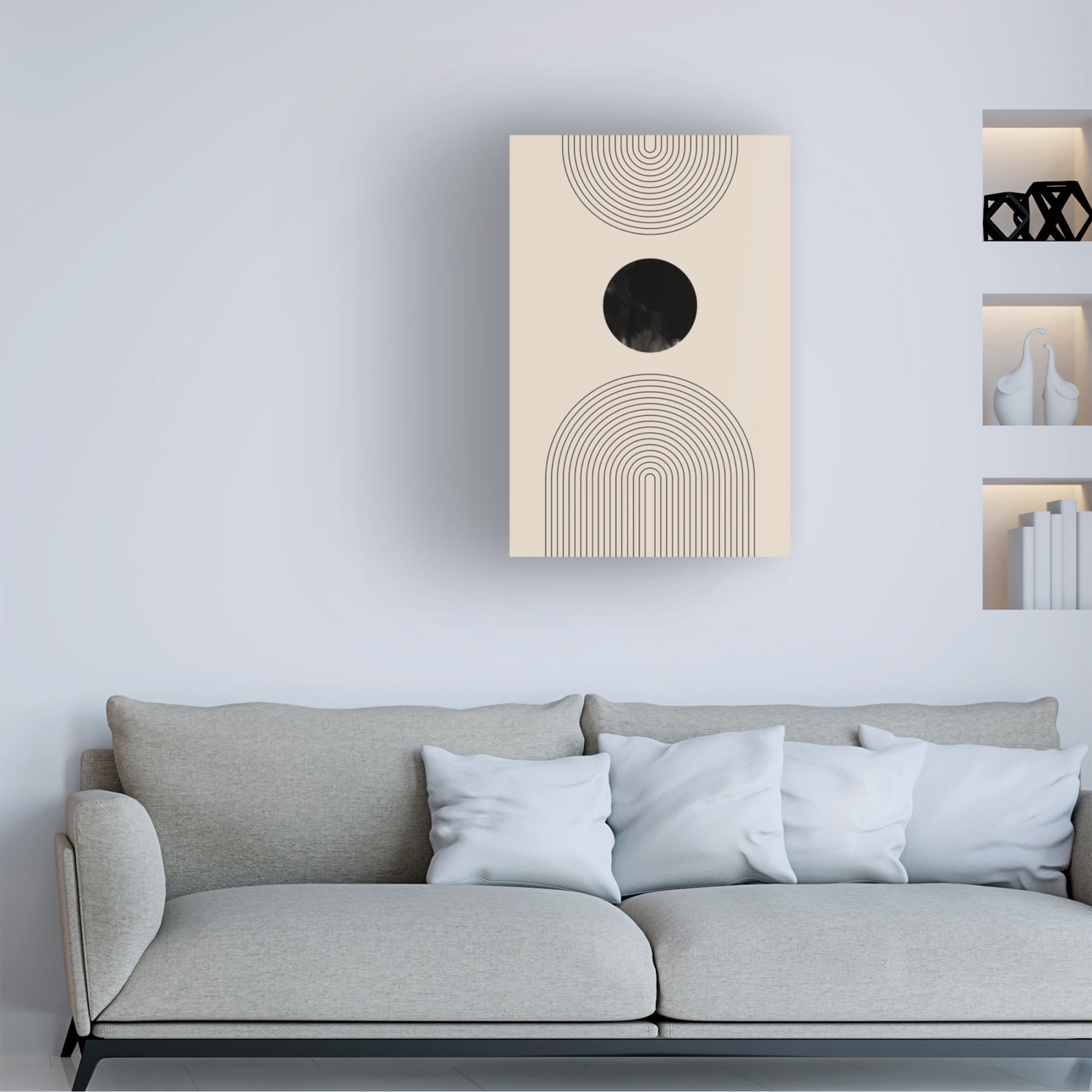 Trademark Fine Art Melloi Art Prints Black Arch Line Art Canvas Wall Art