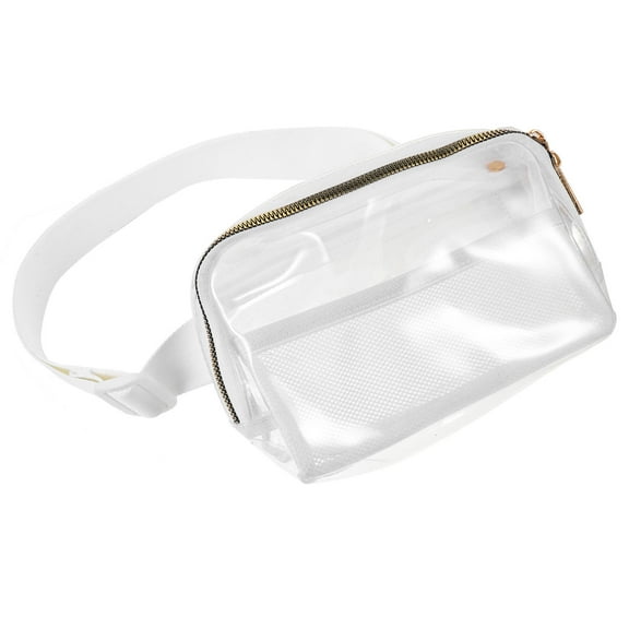 FOMIYES 1Pcs White TPU Simple Fashion Waist Bag for Men and Women Running Pouch with Storage Function 8.06X5.11X1.38in