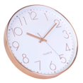thumbnail image 2 of Reloj de pared jomparis, funciona con pilas, 30 cm, color dorado rosa silencioso, 2 of 7