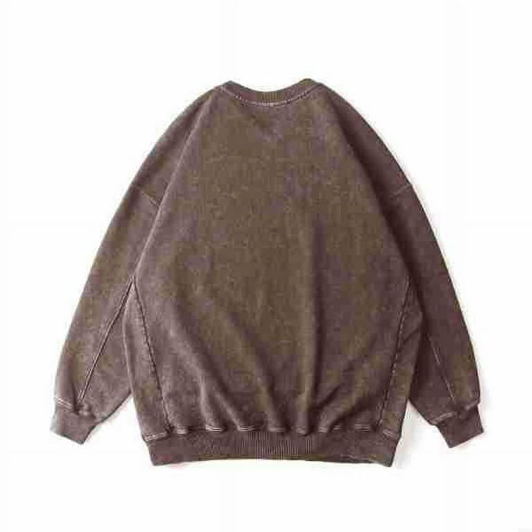 Sweatshirts Women Women s Plus Size Tops Crew Neck Sweatshirt Vintage Hoodie Unisex Color Retro Vintage Vintage Side Pocket Oversized Loose Shoulder Long Sleeved Round Neck Pullover Hoodie Walmart