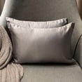thumbnail image 3 of The HomeCentric Decorative Lumbar Pillow Cover Silver Pack Of 2, 12"x14" (30x35 cm) Satin Solid Oblong Pillow Cover, Modern Cushion Cover Style - Silver Gray Slub Satin, 3 of 14