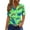 Green, variant on Uaswgudfs ​Women Blouses Summer Tops: V-Neck Casual Short Sleeve with Turtle Motif & Trendy Decorative Button Placket