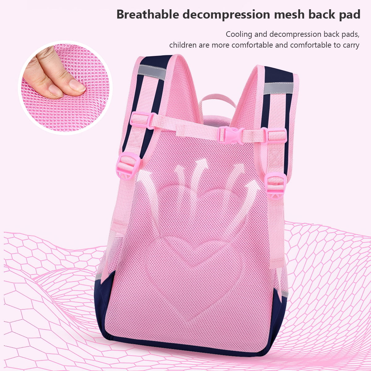 Kadyn 16.14" Girls Backpack, Elementary Bookbag with Lunch Bag and Pencil Bag, Unicorn Kids Backpack for Children, Blue Kadyn 16.14" Girls Backpack, Elementary Bookbag with Lunch Bag and Pencil Bag, Unicorn Kids Backpack for Children, Blue