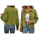 thumbnail image 3 of Chaquetas Informales de para Mujer, Chaquetas con Botones, Blusas de Larga de Moda para Otoño. Verde L, 3 of 7