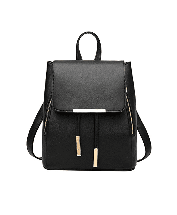 2019 Women Small Backpack Travel Polyurethane Leather Handbag Shoulder Bag Black 