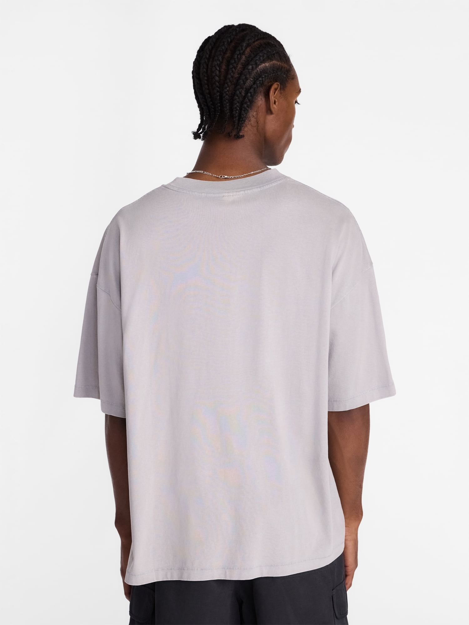 No Boundaries Men's Oversized Boxy Tee Shirt with Short Sleeves, XS-4XLT