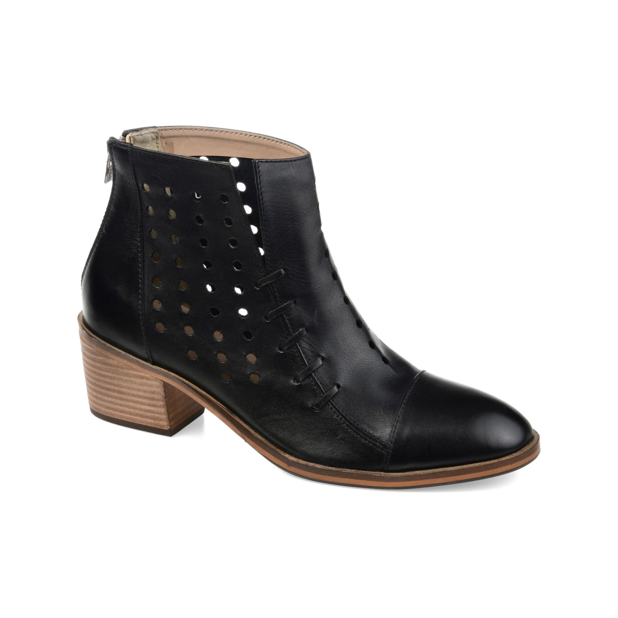 Black perforated booties discount