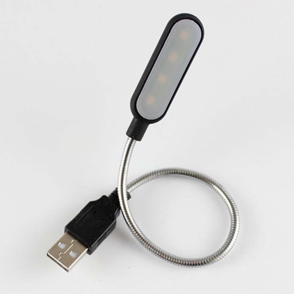 LED Portable Mini For Computer Flexible USB Lamp Laptop Lighting Reading Light BLACK WARM WHITE LIGHT