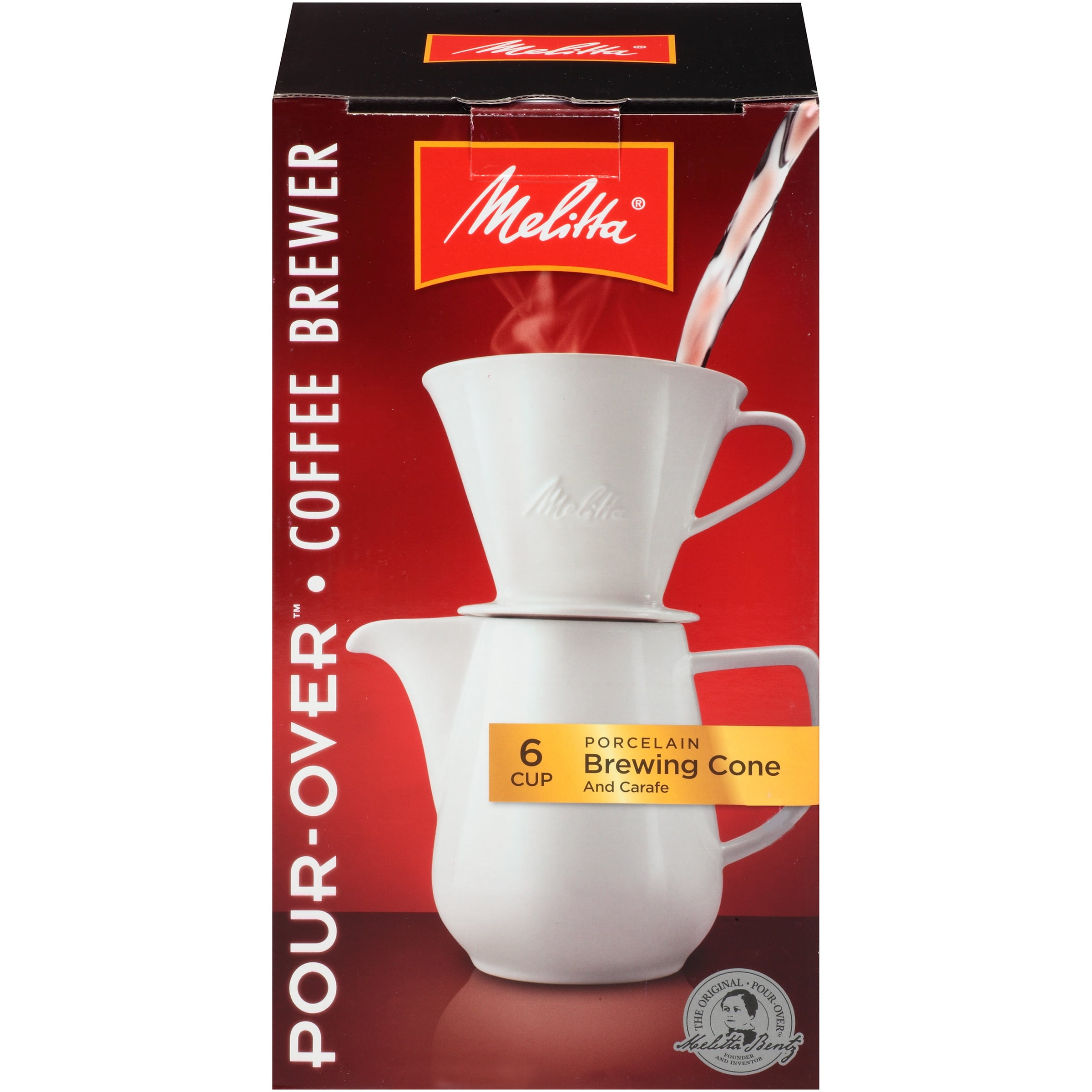 Melitta® Pour-Over? Porcelain Brewer 6 Cup Coffee Maker Box