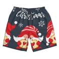 thumbnail image 2 of Honeii's Three Cute Christmas Gnomes Print Men's Casual Shorts with Drawstring，Swim Trunks Quick Dry Beach Shorts, 2 of 5