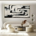 thumbnail image 3 of Large abstract wall art white abstract painting canvas modern textured wall art contemporary living room home decor,(41*81cm)16*32 Inches,Unstretched,Frameless, 3 of 4