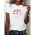 thumbnail image 1 of Camiseta de mujer Ropa de verano básicalotus Breathe pure cotton women's T-shirt, Comfort FitFather's Day, Mother's Day, New Year, Spring Festival, Valentine's Day, Independence Day, birthdays, part, 1 of 7
