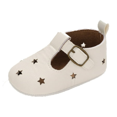 

JINMGG Clearance Toddler Kids Baby Boys Girls Star Pattern Rubber Non-Slip First Walking Shoes