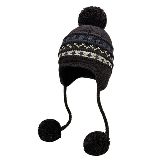 oqasdz Winter Knitted Hat with Ear and Tie Closure for Cold Weather Thermal Ear Cap Comfortable Winter Hat Outdoor Daily Wear