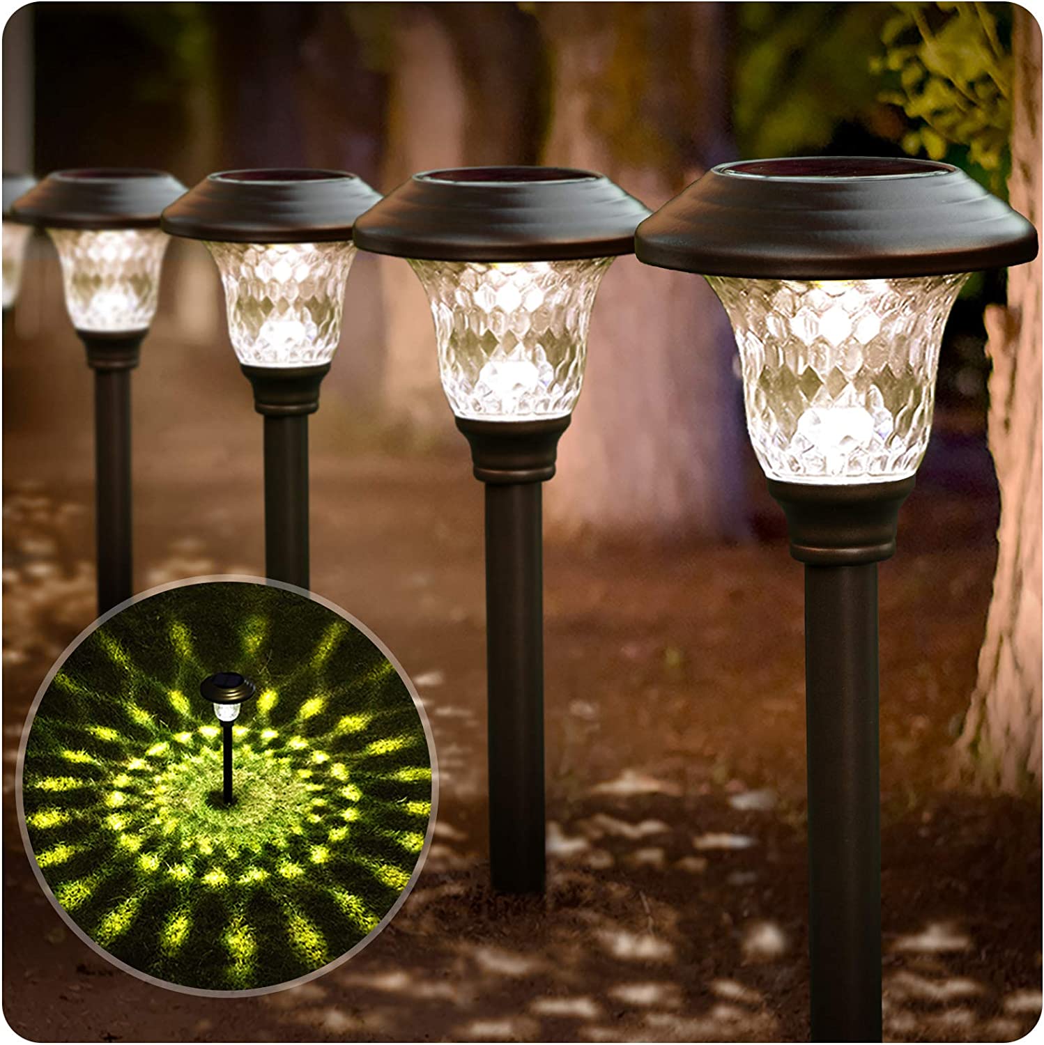 solpex 8 pcs solar powered led path lights