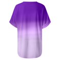 thumbnail image 2 of CHUANK Womens Plus Size Tops Clearance Womens Plus Size Gradient Color V-Neck Short Sleeve T-shirt Tops Blouse, 2 of 7