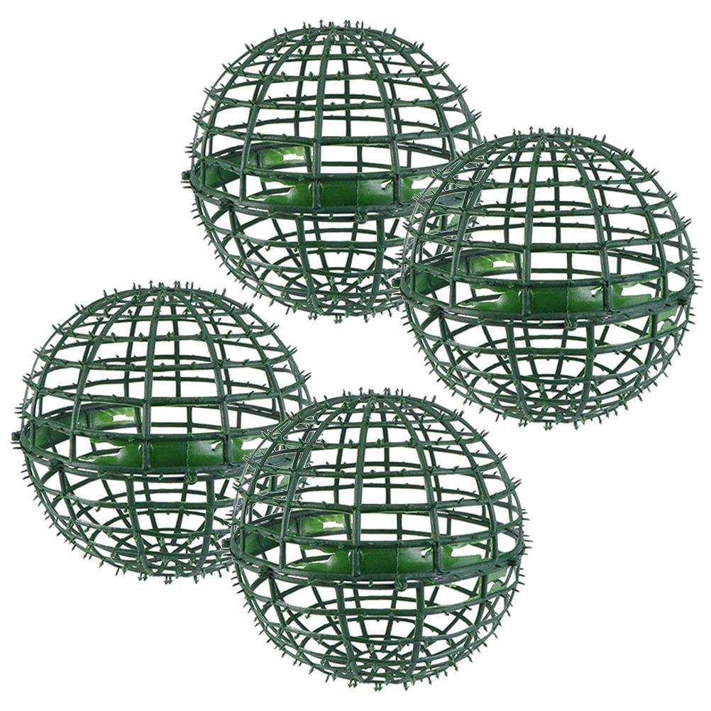 KAKOWELY 4Pcs Flower Arrangement Cage Grass Ball Shape Gardening Art Decorative Storage For Courtyard Party