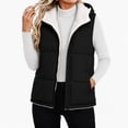 thumbnail image 5 of Ghalytn Women's Hooded Puffer Vest, Fleece Lined Sleeveless Zip-Up Jacket with Pockets, 5 of 6