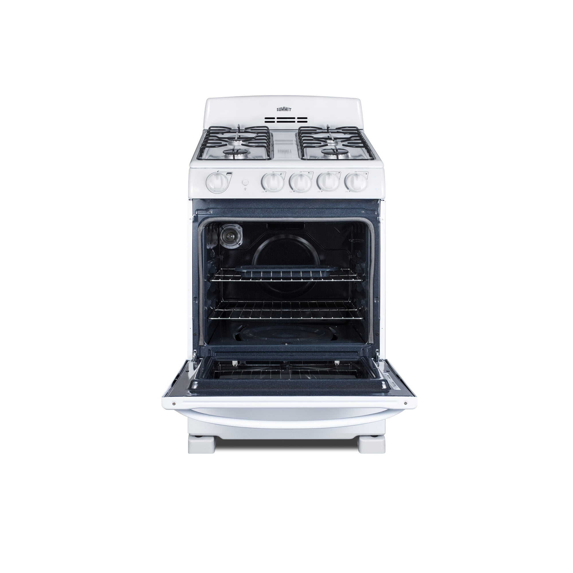 Summit 24 Inch Gas Range, 2.9 cu. ft. Oven, White - RG244WS