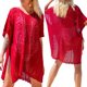 thumbnail image 1 of Txlixc Vestido de bikini para mujer, vestido de playa transparente hueco de manga corta con cuello en V liso Txlixc  Sexy, 1 of 5