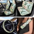 thumbnail image 2 of Jeiento Hummingbird Car Front Back Seat Covers with Steering Wheel Cover Seat Belt Pads Flower Cup Coasters Garbage Cans Keychain Blue Air Vent Storage Holder Set of 12 Green, 2 of 7