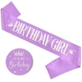 thumbnail image 1 of Correa para el hombro con insignia de fiesta de cumpleaños para niña, cinturón de etiqueta con insignia de oro rosa, 1 of 6