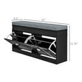 thumbnail image 3 of KWUXIN Modern Shoe Storage Bench, Black Entryway Bench with Cushion & 2 Drawers, Holds 8 Pairs, 3 of 9