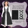 thumbnail image 7 of TiaoBug Girls Medieval Princess Renaissance Dress Lace-up Vintage Maxi Dress Halloween Cosplay Fancy Dress Black 12, 7 of 7