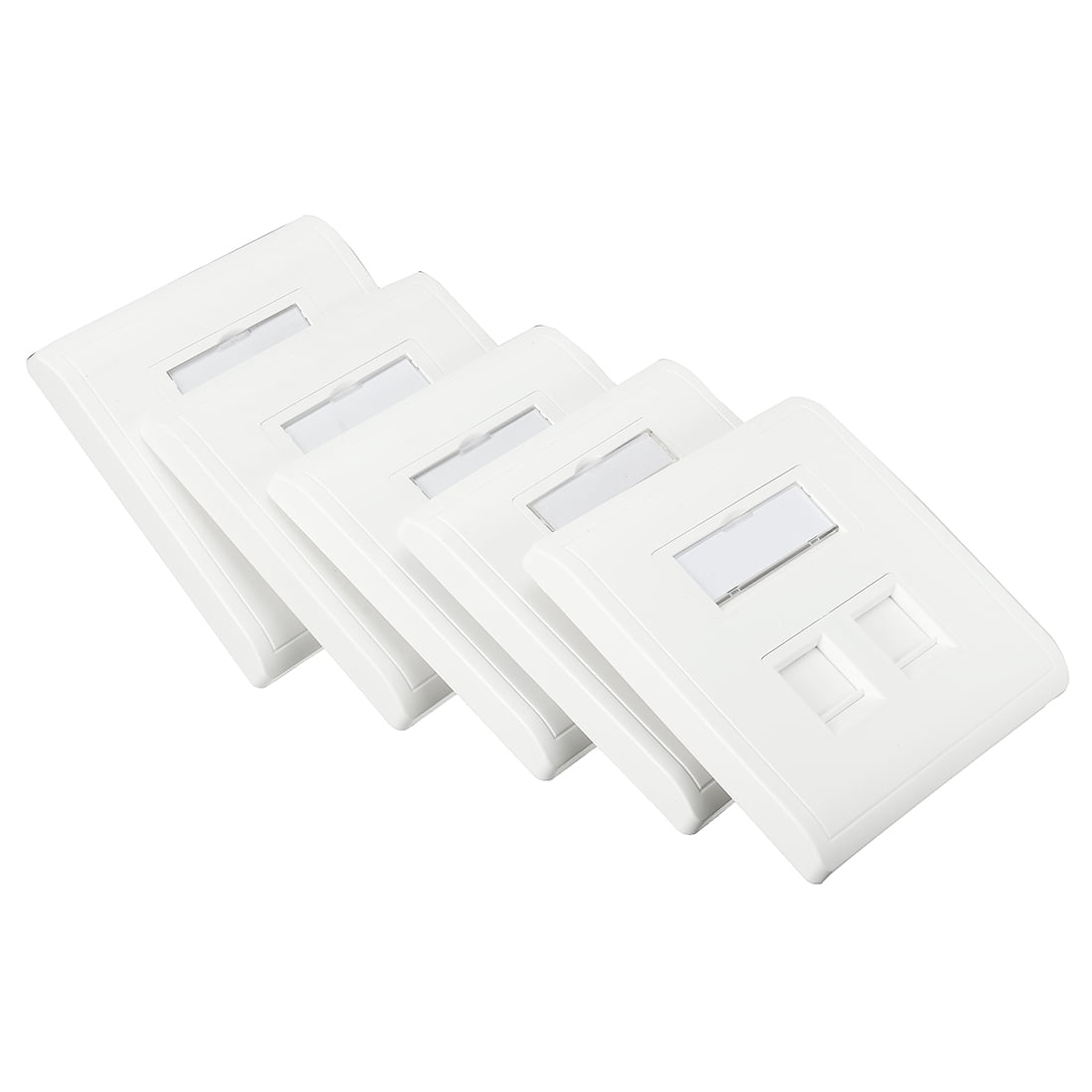25 X 2-Port Keystone Jack RJ45 CAT Network Faceplate Wall Plate White w//Windows